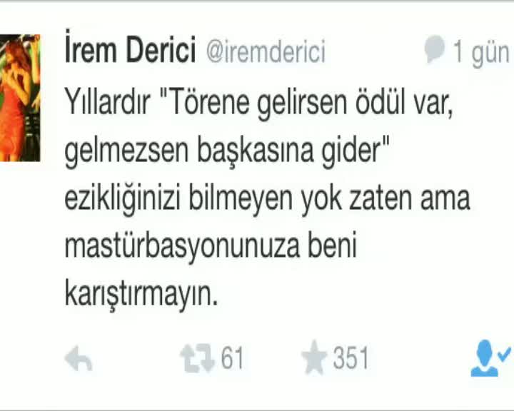 İrem Derici'den şoke eden tweet