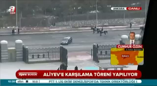 Aliyev'e karşılama töreni düzenlendi