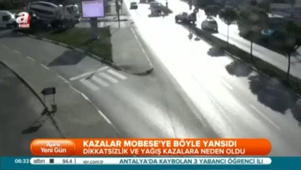 Bursa'da trafik kazaları MOBESE'de