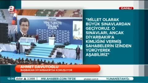 Ahmet Davutoğlu Diyarbakır’da konuştu