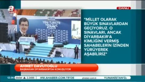 Ahmet Davutoğlu Diyarbakır'da konuştu
