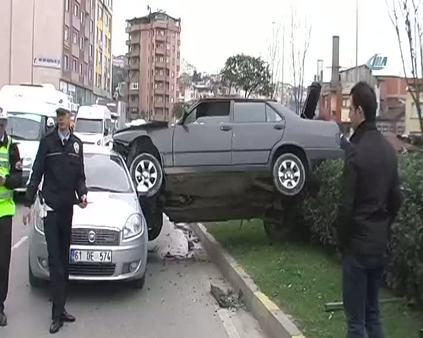 Trabzon'da ilginç kaza