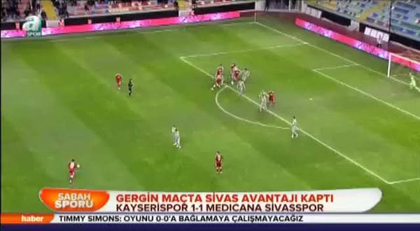 Kayserispor: 1 - Medicana Sivasspor: 1 (Özet)
