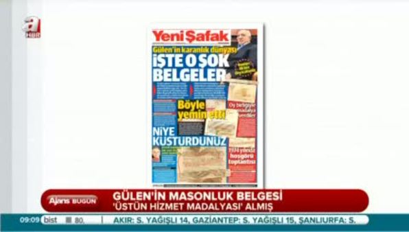 Gülen'in masonluk belgesi