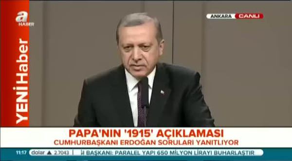 Erdoğan: Ülkemde 100 bin Ermeni var
