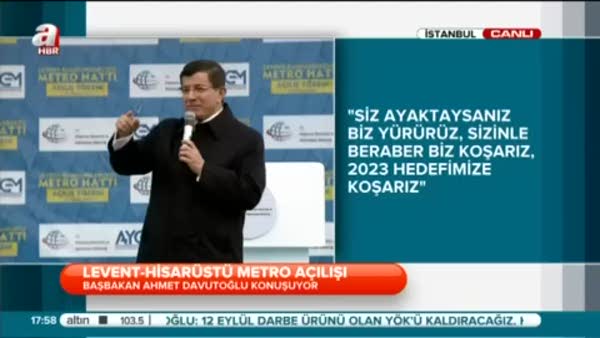 Davutoğlu metro açılışında konuştu