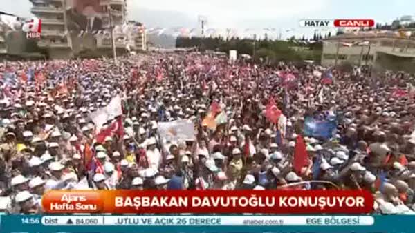 Başbakan Davutoğlu Hatay'da halka hitap etti