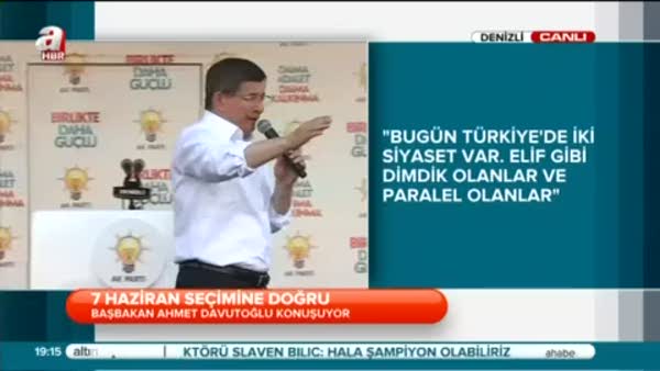 Başbakan Davutoğlu Denizli'de halka seslendi