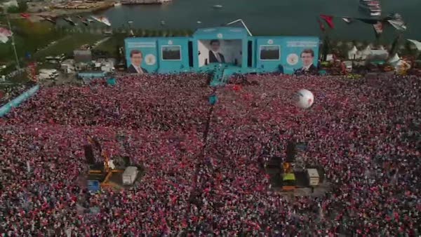AK Parti mitingi havadan böyle görüntülendi