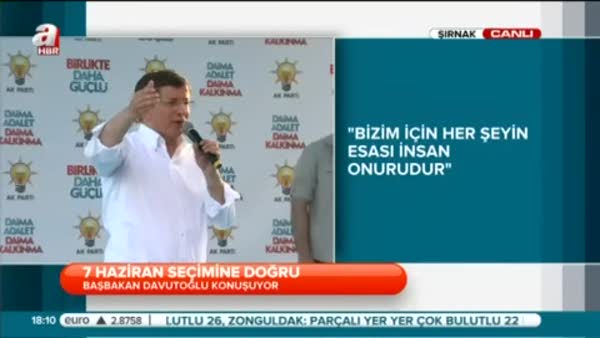 Başbakan Davutoğlu Şırnak'ta konuştu