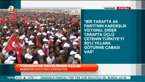 Davutoğlu Hakkari'deki havalimanının ismini açıkladı