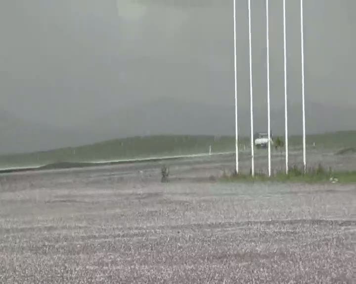 Kars'ta dolu yağışı