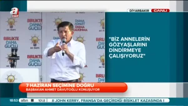 Davutoğlu Diyarbakır'da halka hitap etti