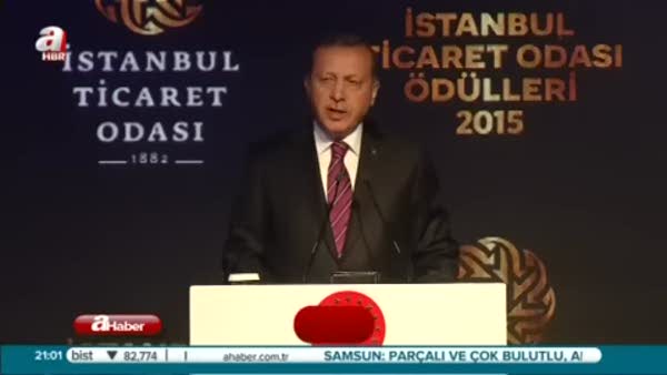 Erdoğan, Ödül töreninde konuştu