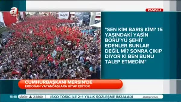 Cumhurbaşkanı Erdoğan Mersin'de konuştu