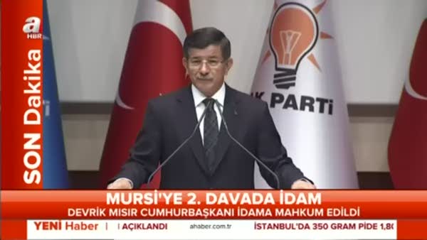 Davutoğlu Mursi'nin müebbet hapis cezası kararına sert tepki gösterdi