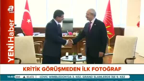 Başbakan Davutoğlu, Kılıçdaroğlu görüşmesinden ilk görüntüler
