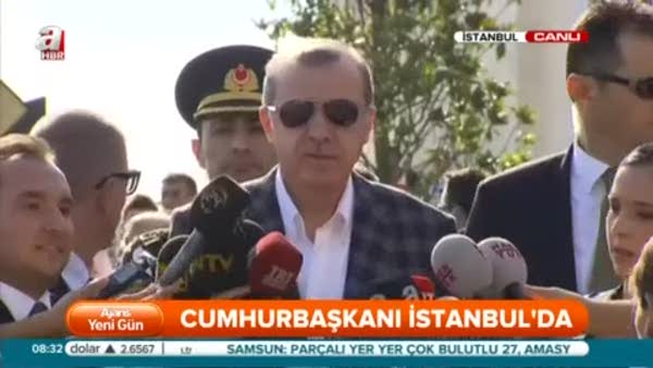 Cumhurbaşkanı Erdoğan, Bayram namazı çıkışı açıklama yaptı