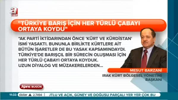 Barzani ''Türkiye iyi niyetli, PKK gurura kapıldı''