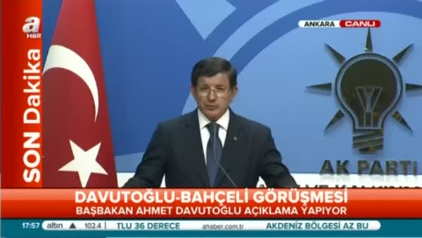 Davutoğlu: MHP hayır dedi