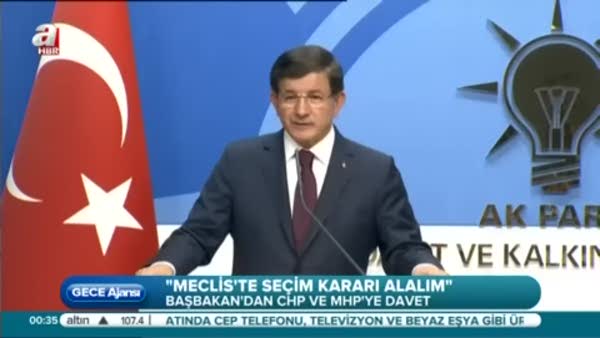 Davutoğlu'ndan CHP ve MHP'ye açık çağrı