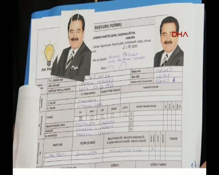İbrahim Tatlıses, Ak Parti'den aday adaylığı başvurusu yaptı