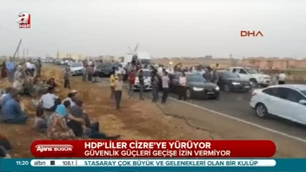 HDP'liler Cizre'ye yürüyor