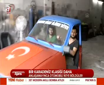 Oflu motor ustaları otomobili ikiye böldü