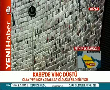 Kabe'ye vinç düştü!
