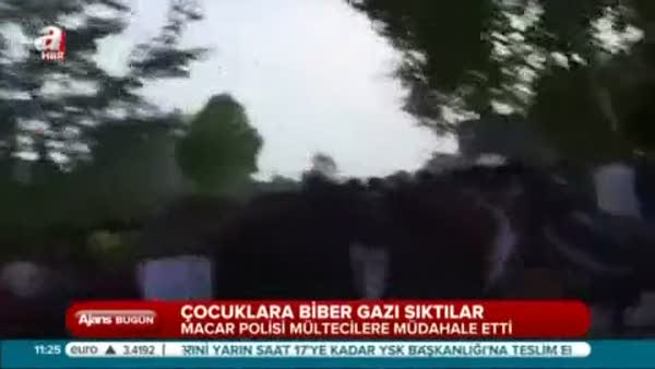 Macar polisi çocuklara biber gazı sıktı!