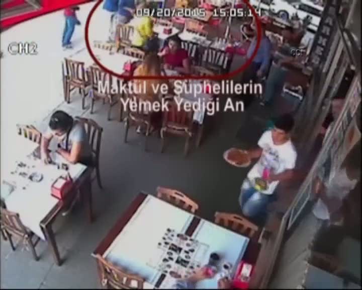 Maktül ve şüpheli yemek yerken kameraya takıldı