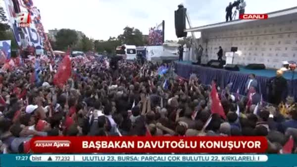 Davutoğlu Erzurum'da halka hitap etti