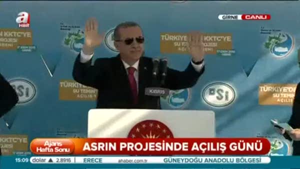 Cumhurbaşkanı Erdoğan Girne'de Asrın Projesi açılışında konuştu