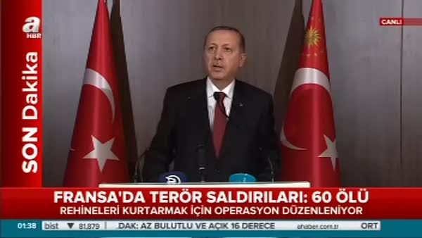 Cumhurbaşkanı Erdoğan Paris saldırısıyla ilgili açıklama yaptı