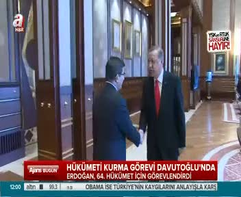 Hükümeti kurma görevi Davutoğlu'nda