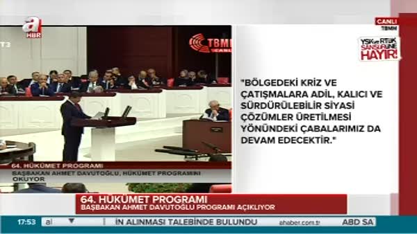 Başbakan Davutoğlu Hükümet Programı'nı açıklıyor