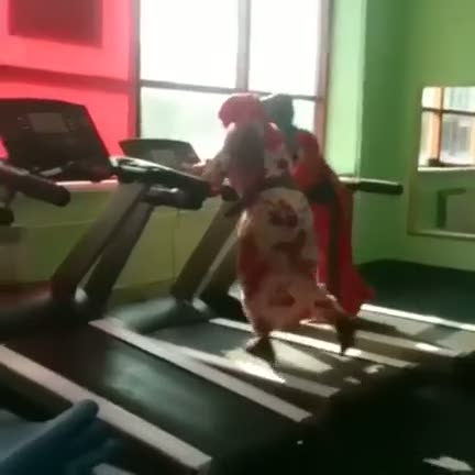 Koşu bandında zor anlar yaşadı!