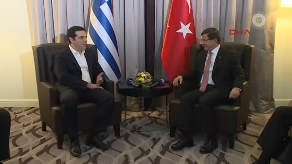 Başbakan Davutoğlu, Aleksis Çipras ile görüştü...