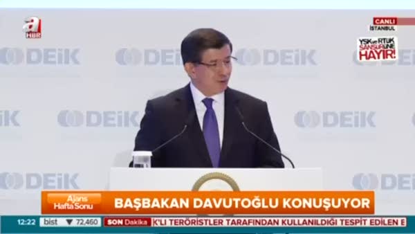 Başbakan Davutoğlu, Dış Ekonomik İlişkiler Kurulu Genel Kurulu Toplantısı'nda konuştu