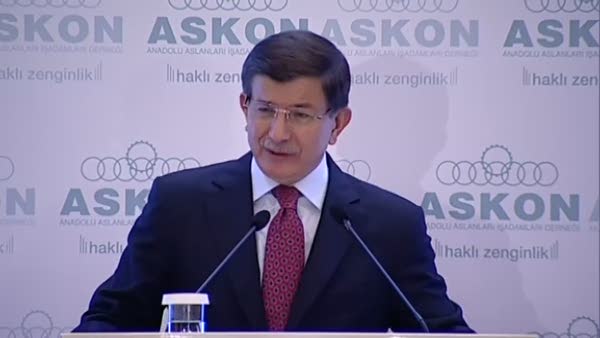 Başbakan Davutoğlu ASKON divan toplantısında konuştu