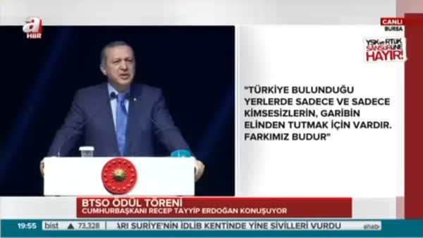 Cumhurbaşkanı Erdoğan Bursa'da konuştu