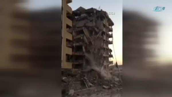 120 kilo patlayıcının yıkamadığı bina tek darbeyle böyle yıkıldı