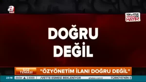 HÜDA PAR Başkanı Yapıcıoğlu: Özyönetim ilanı doğru değil