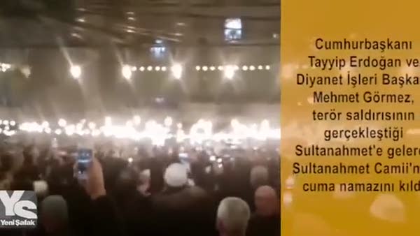 Tekbirlerle karşılanan Erdoğan cemaate dua yaptırdı