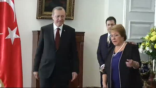 Cumhurbaşkanı Erdoğan Şili’de resmi törenle karşılandı