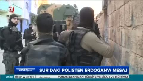 Sur'daki polisten Erdoğan'a mesaj
