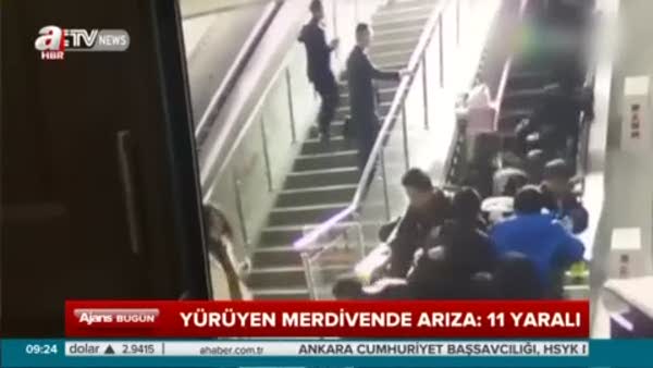 Çin'de yine yürüyen merdiven arızası: 11 yaralı!