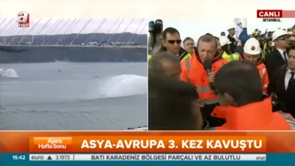 Cumhurbaşkanı Erdoğan'dan köprü işçilerine müjde