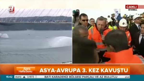 Cumhurbaşkanı Erdoğan'dan köprü işçilerine müjde