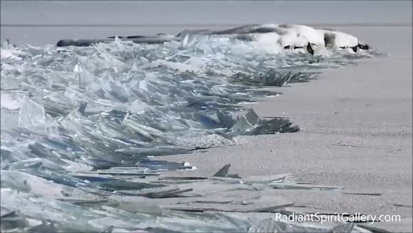Göl üzerinde hareket eden buz parçaları